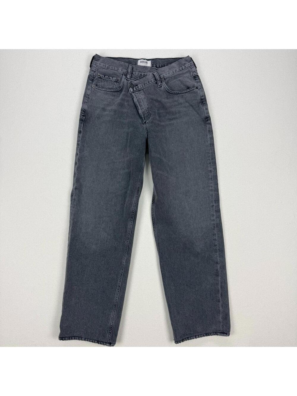 Agolde Criss Cross Jeans Black Straight Leg